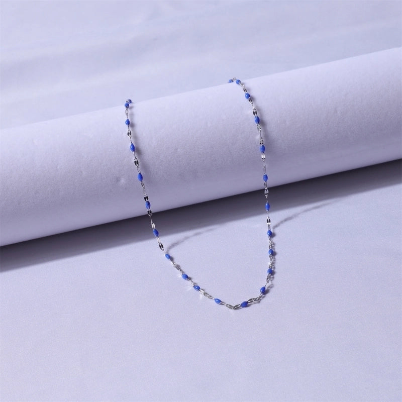 Sweet Color Block Titanium Steel Enamel Necklace