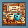 Guten Morgen Kaffee - Rundbohrer Diamantmalerei - 40*40cm