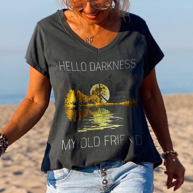 Moonlight Landscape Hello Darkness My Old Friend Graphic Tees