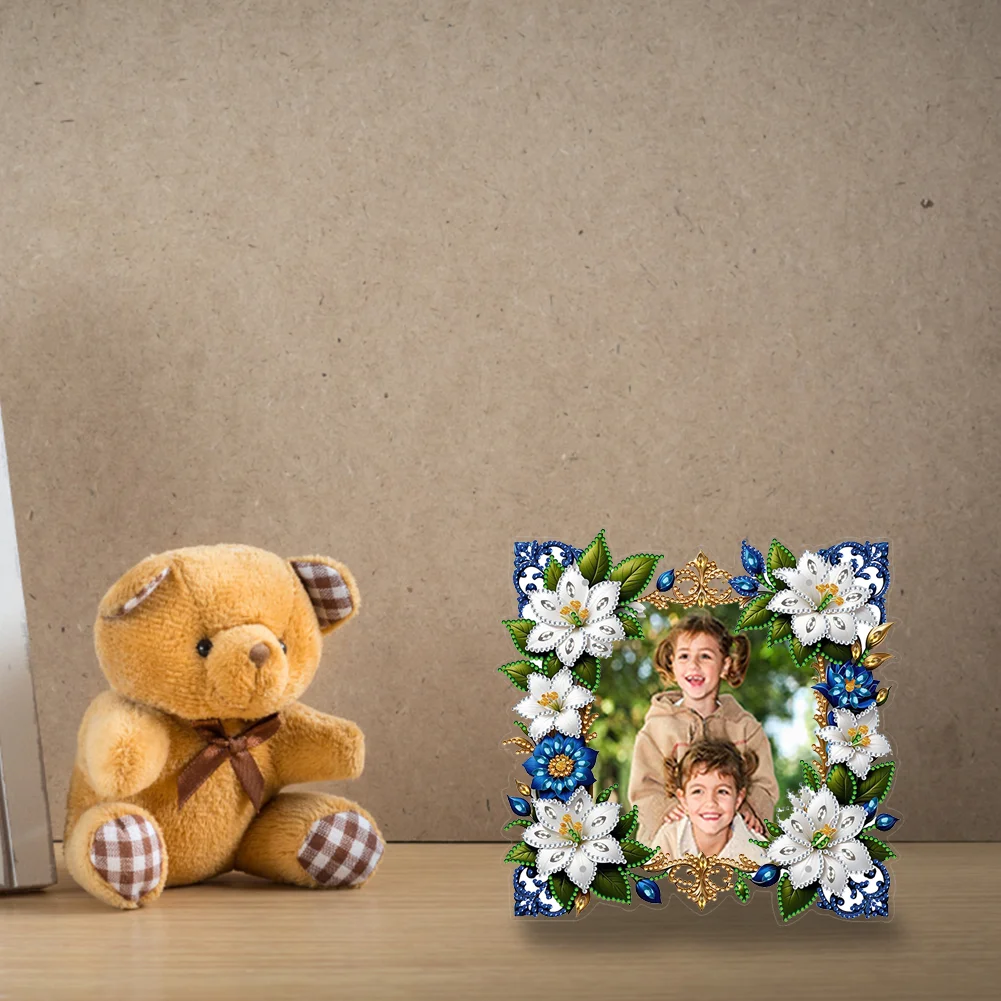 DIY Flower Special Shape Diamond Painting Picture Frame for Home Office