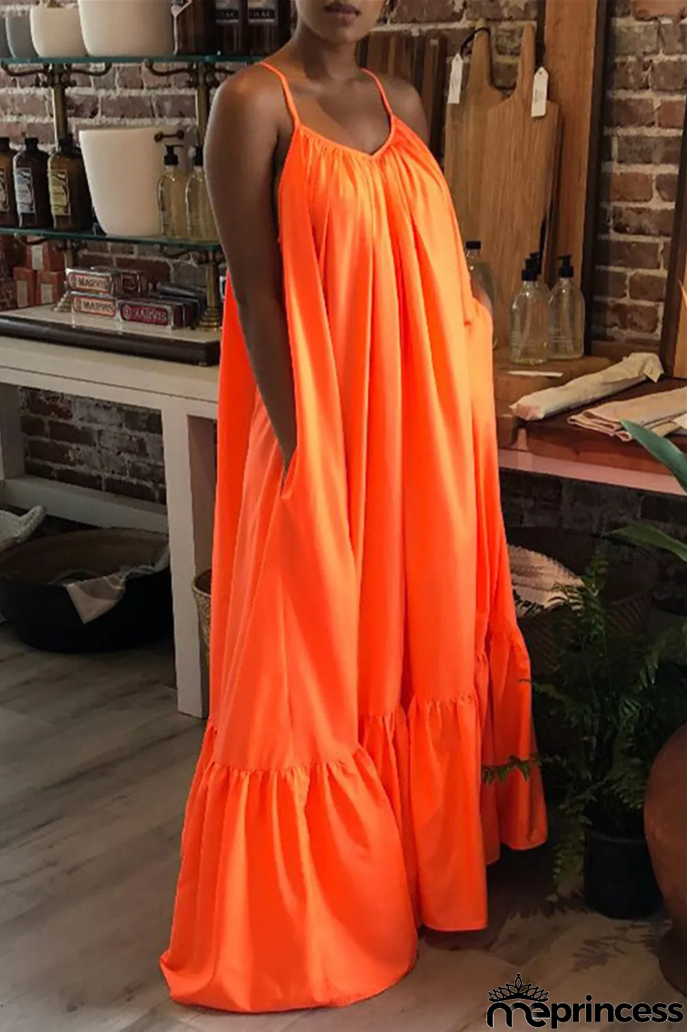 Light Purple Sexy Casual Solid Backless Spaghetti Strap Loose Sling Dress