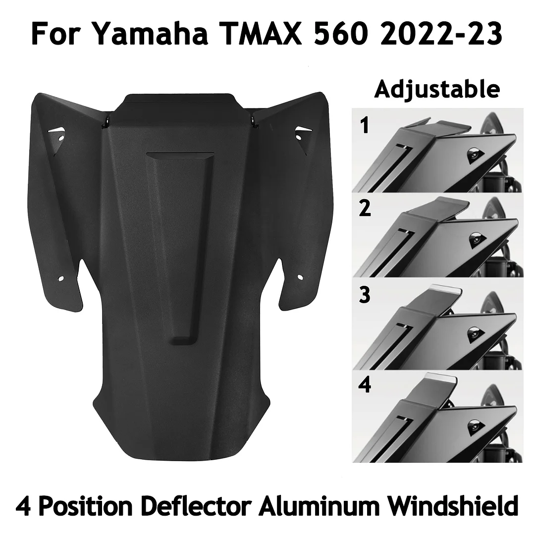 Aluminum Windshield 4 Position Deflector For Yamaha TMAX 560 2022-2023 Windscreen