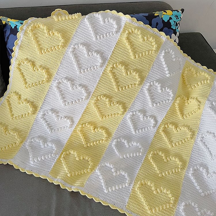 3D Heart Blanket Crochet Material Kit