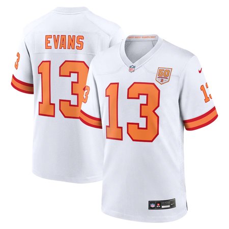 Youth '76 Tampa Bay Buccaneers #13 Mike Evans  White 50th Season Game Jersey
