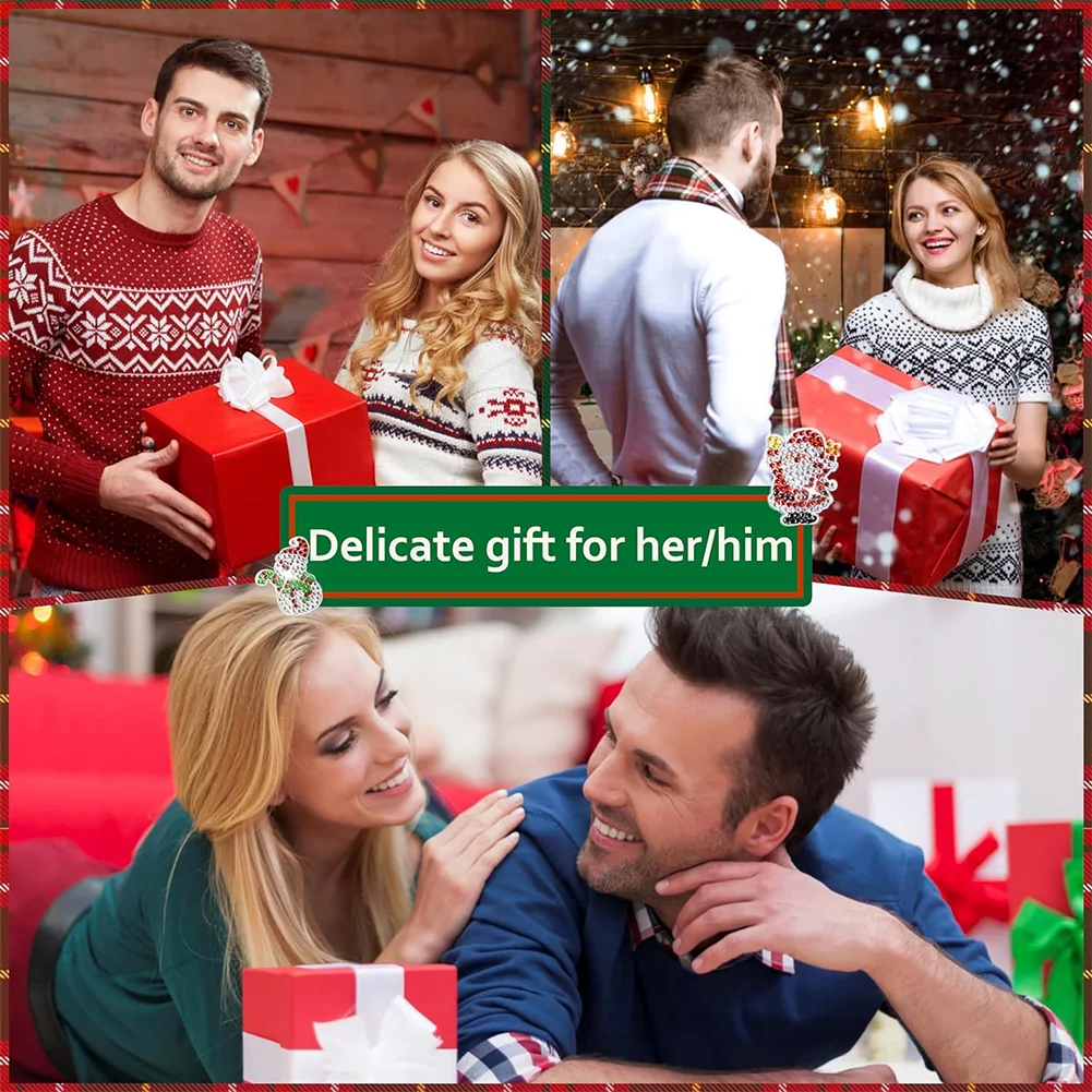 6Pcs Christmas Diamond Painting Car Air Vent Clips Car Decor for Women Girls