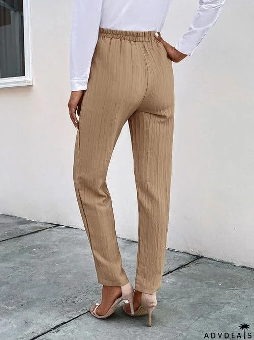 Texture Drawstring Pants with Pockets