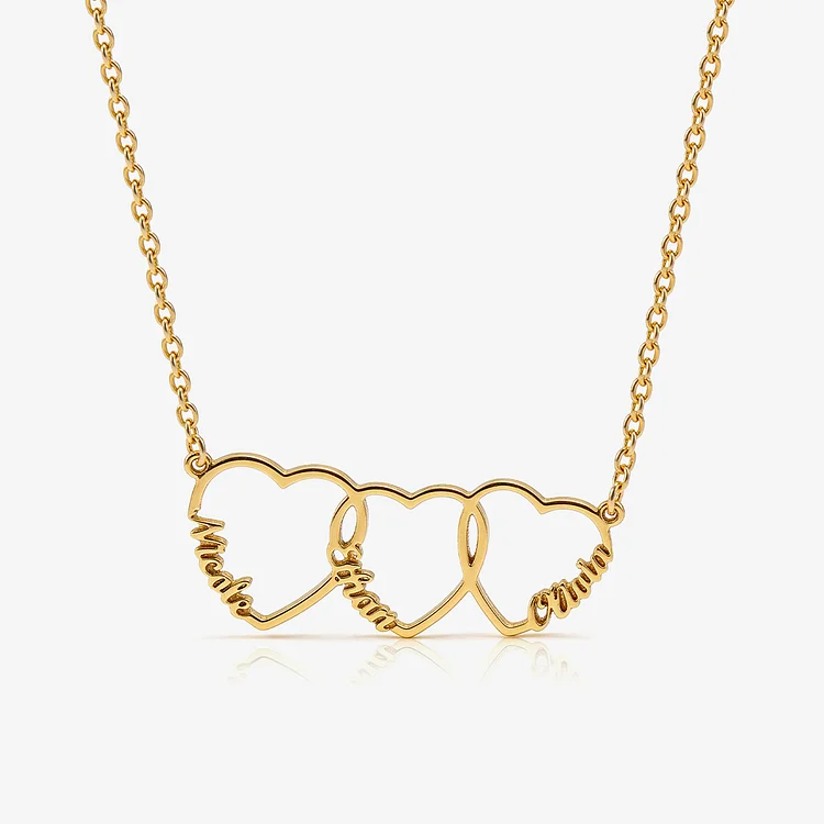 For Mom - Families Keepsakes Customized 1-5 Heart Names Necklace