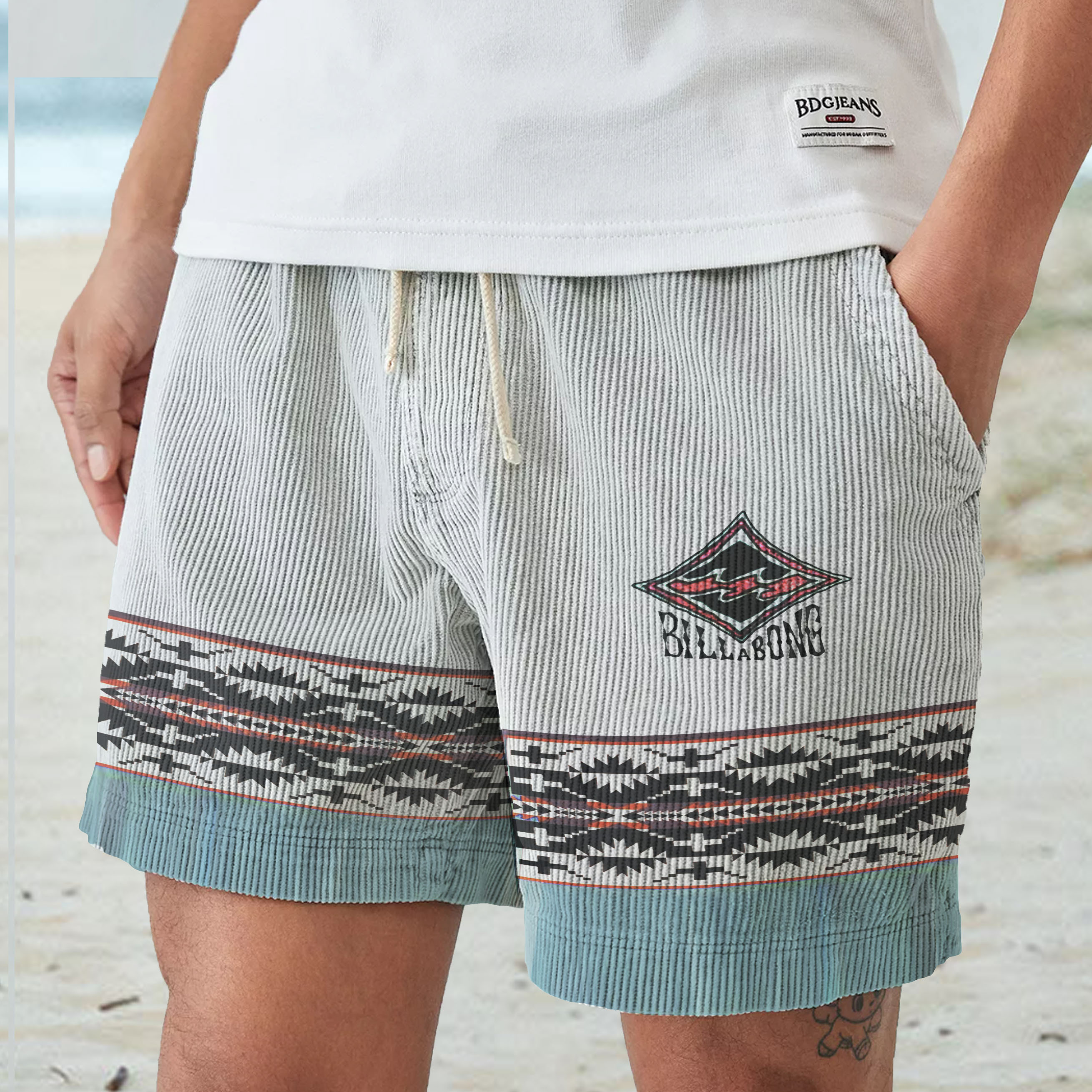 Unisex Vintage Billabong Western Print Surf Shorts / [blueesa] /