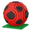 Sports Football Ball Building Kits Creativity Soccer and Cup Building Block Set Mini Collectible Peripheral Bricks Birthday Gift For Teens & Adults (Red and Black soccer)