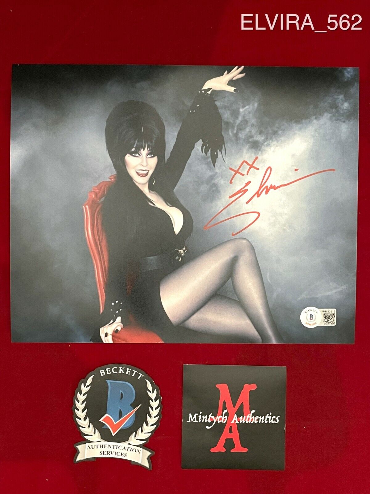 ELVIRA CASSANDRA PETERSON AUTOGRAPHED SIGNED 8x10 Photo Poster painting! BECKETT COA! HORROR!