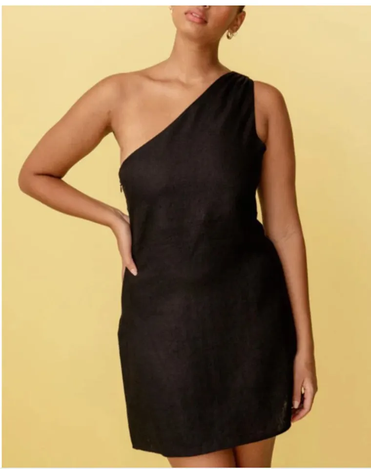 Brownm Color Slim Fit Temperament Commute Shoulder Dresses
