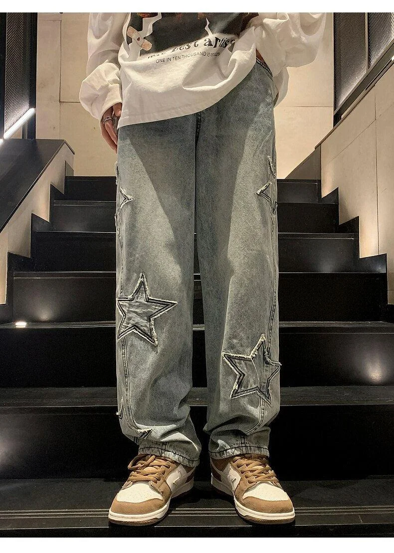 Brownm Star Embroidered Jeans