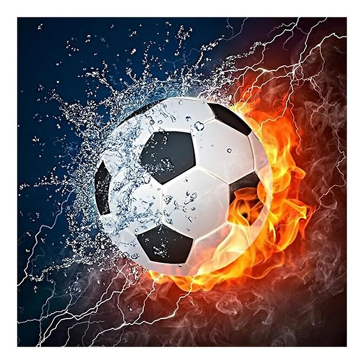 Football Round Full Drill Diamond Painting 30X30CM(Canvas) gbfke