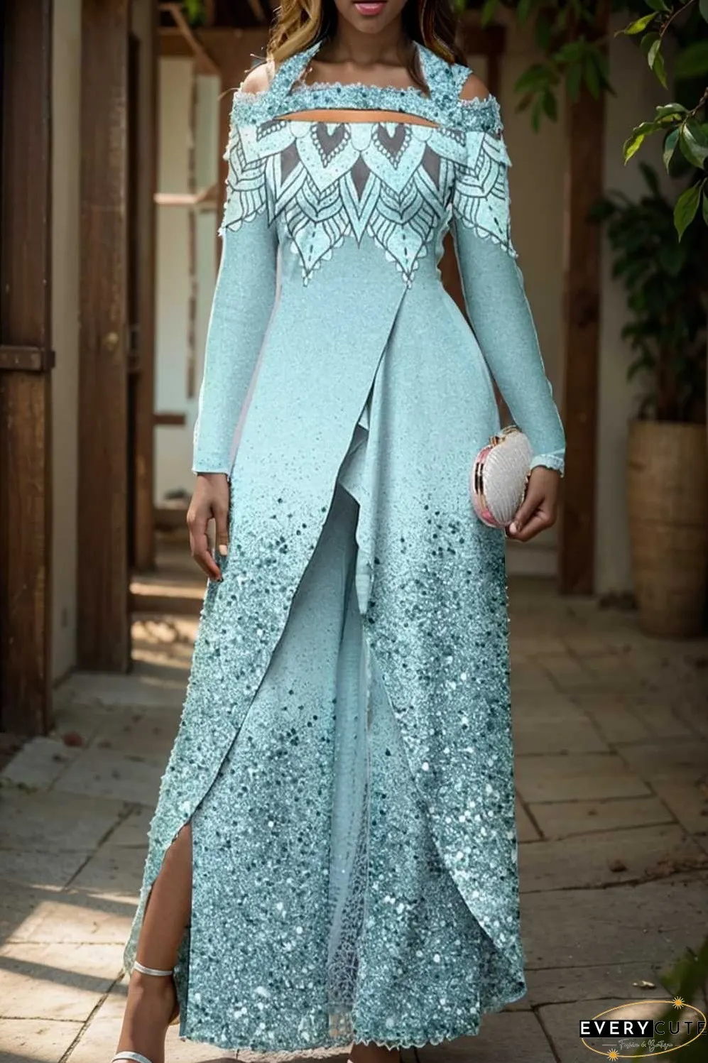 elegant gradient print off shoulder women s jumpsuit