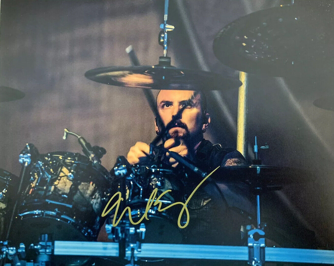 MIKE WENGREN HAND SIGNED 8x10 Photo Poster painting DISTURBED AUTOGRAPHED RARE AUTHENTIC DRUMMER