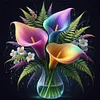 Calla Lily Vase-11CT Stamped Cross Stitch 40*40cm/15.75*15.75in