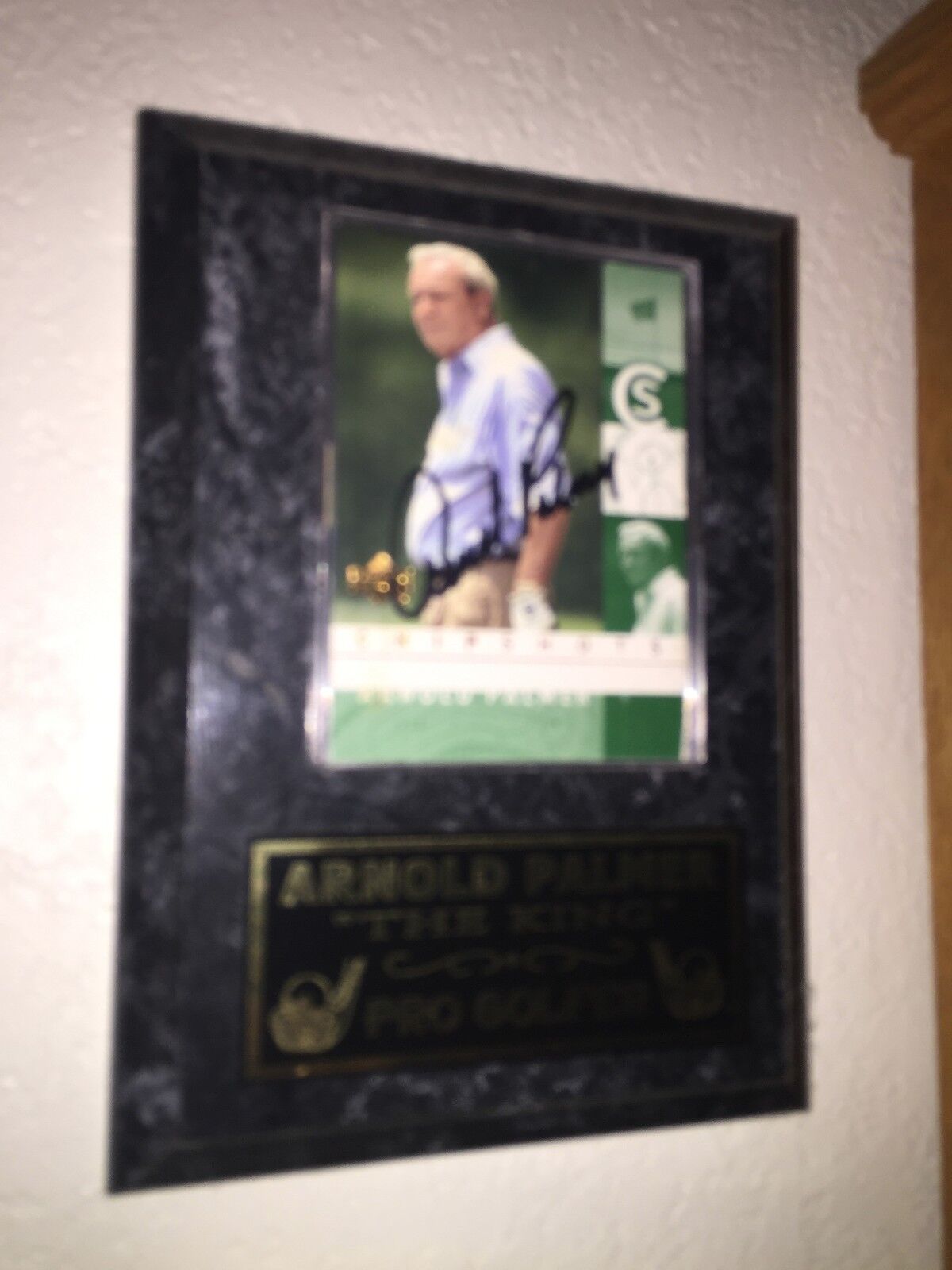 ARNOLD PALMER SIGNED AUTOGRAPHED GOLF PGA TRADING CARD PLAQUE MASTER'S CHAMP