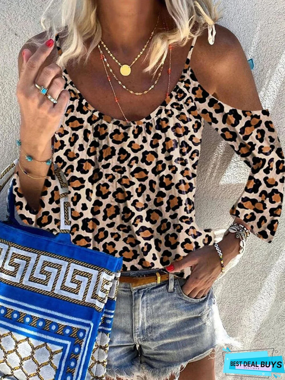 Long Sleeve Casual Leopard T-shirt