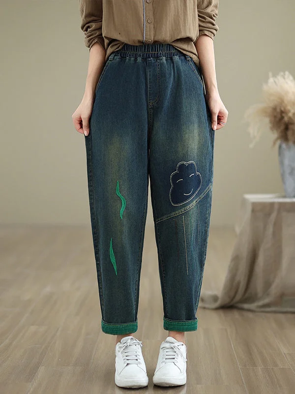 Women's Graphic Printed Pockets Jeans