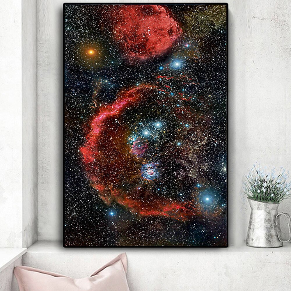 Cartoon The Starry Sky Chinese Ink Splash Poster Art Print Canvas Painting Picture Wall Pictures For Bathroom Home Decor