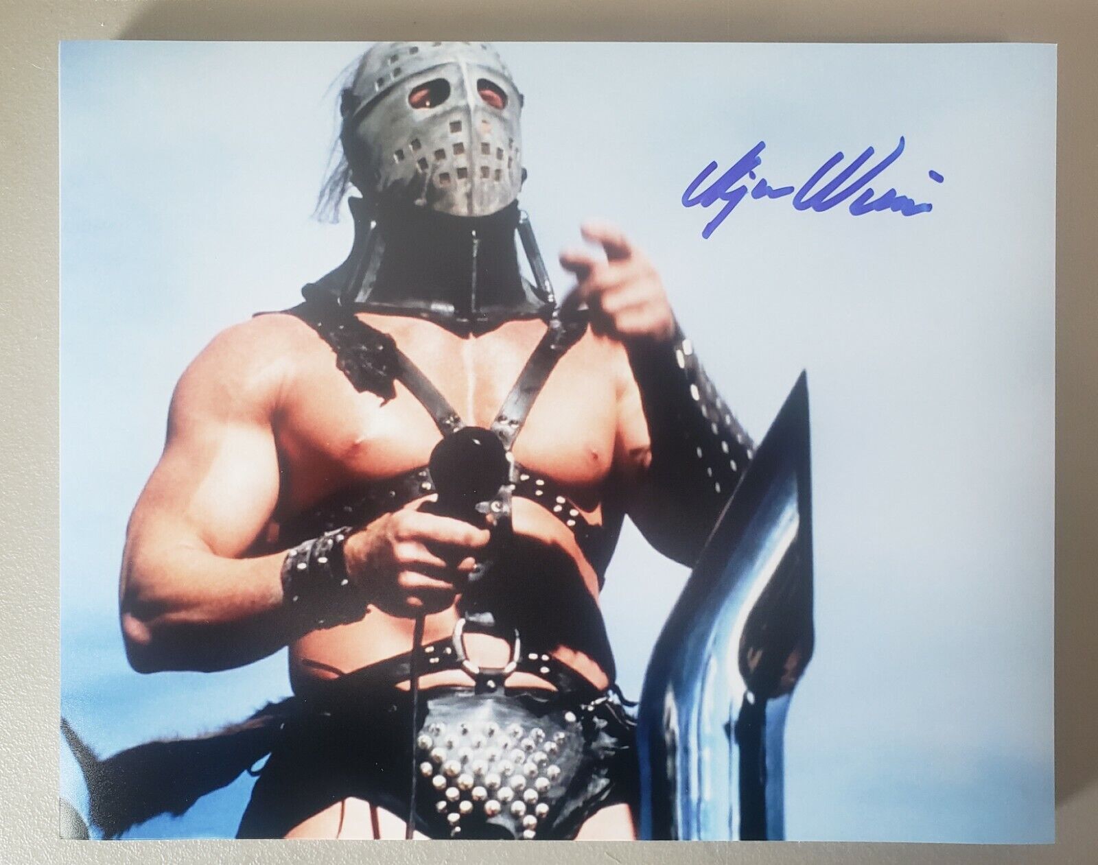 Kjell Nilsson 8x10 signed The Road Warrior as Lord Humungus