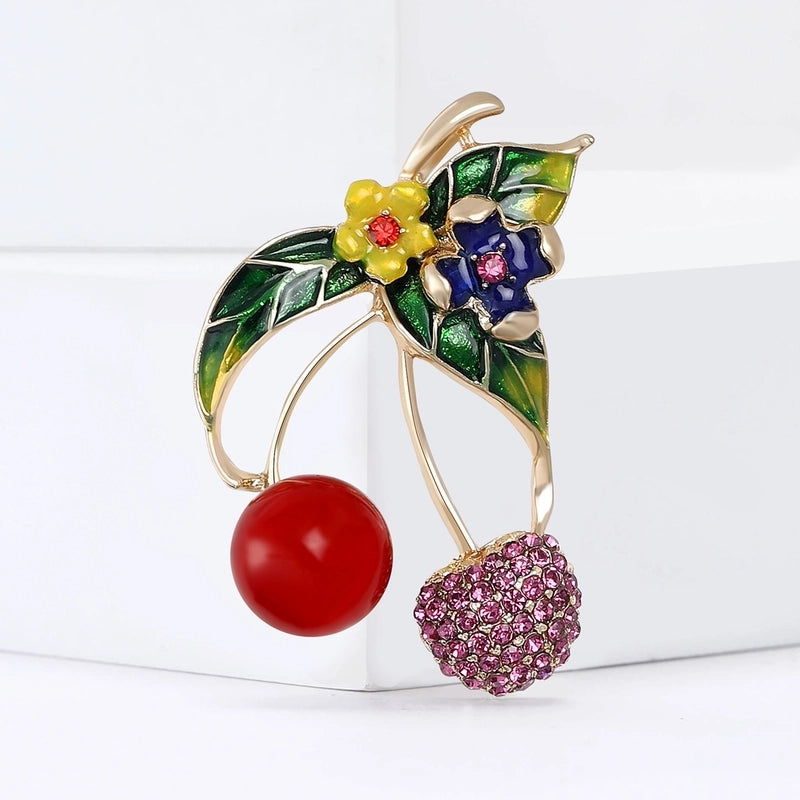 Lady Pin Cherry Alloy Women's Brooches