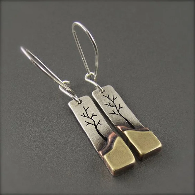Retro Tree Of Life River Pendant Earrings 