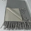 Plain Dual Colors Women Men Unisex Tassels Scarf Shawl