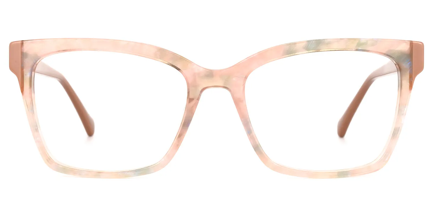 Reggie Blumendruck-Rosa Rechteckig Brille Blumendruck-Rosa