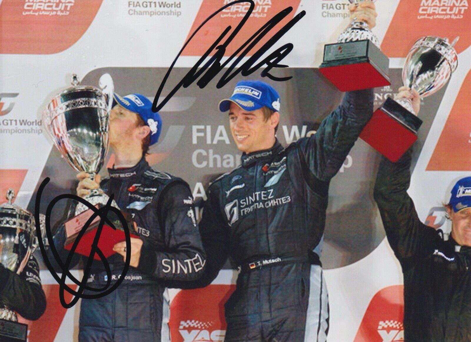 Thomas Mutsch and Romain Grosjean Hand Signed 7x5 Photo Poster painting - FIA GT Championship 28