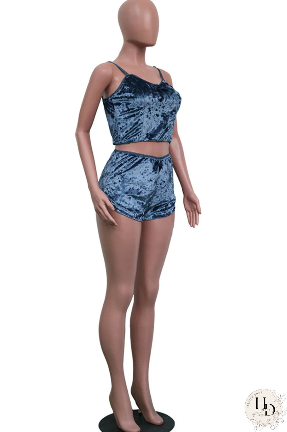 Pink Polyester Sexy Solid Two Piece Suits Straight Sleeveless