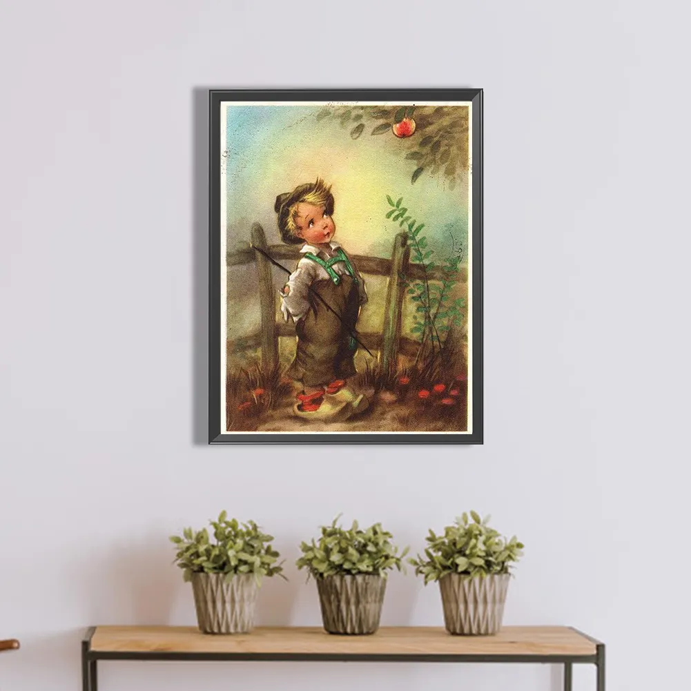 Full Round Diamond Painting 30*40cm - Retro Poster Kids