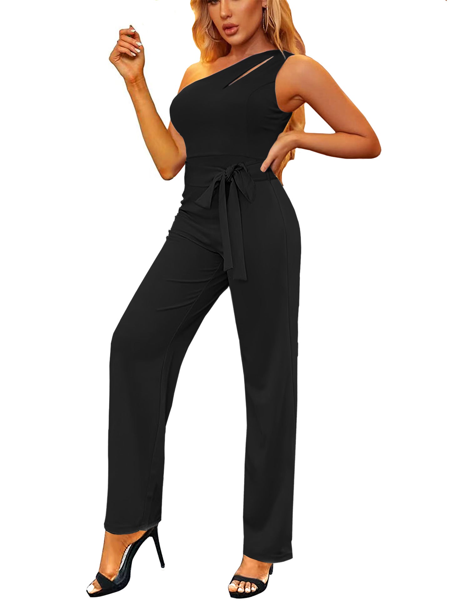 One-shoulder elegant jumpsuit for women | Freya