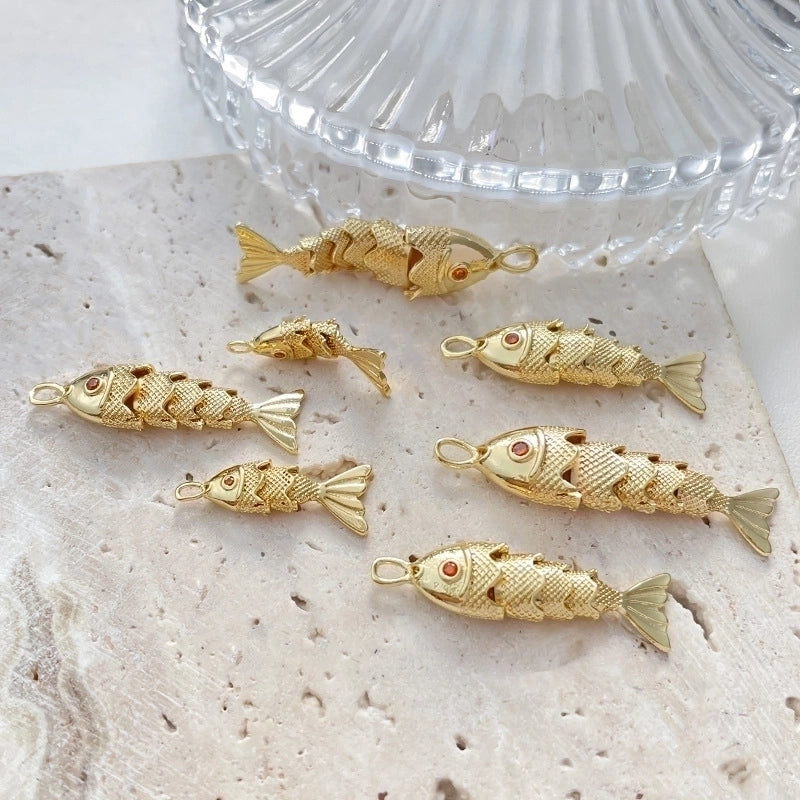 1 Piece Copper Fish Jewelry Accessories Pendant