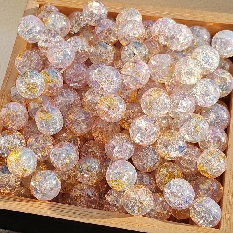 50 Pieces High Quality 8/10mm Protein Jade Broken Water Dyed Glass Bead DIY Handmade Glass Paint Beads Round Beads String Beads Materials