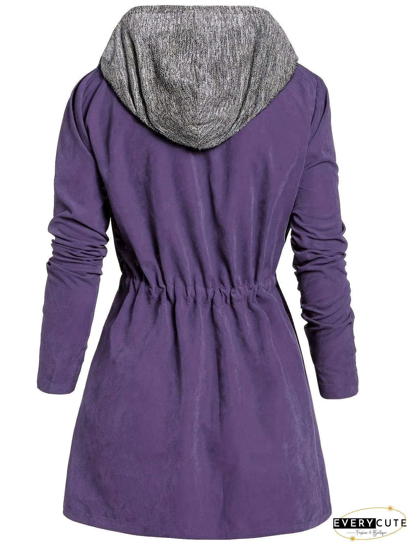 Hooded Zip-Up Coat Plus Size