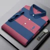 Cotton Striped Embroidered Polo Shirt (6 Colors)
