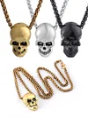 Halloween Jewelry Punk Stainless Steel Skull  Necklace