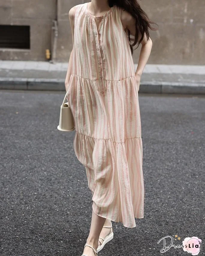 Full Of Personality Striped Maxi Dress-