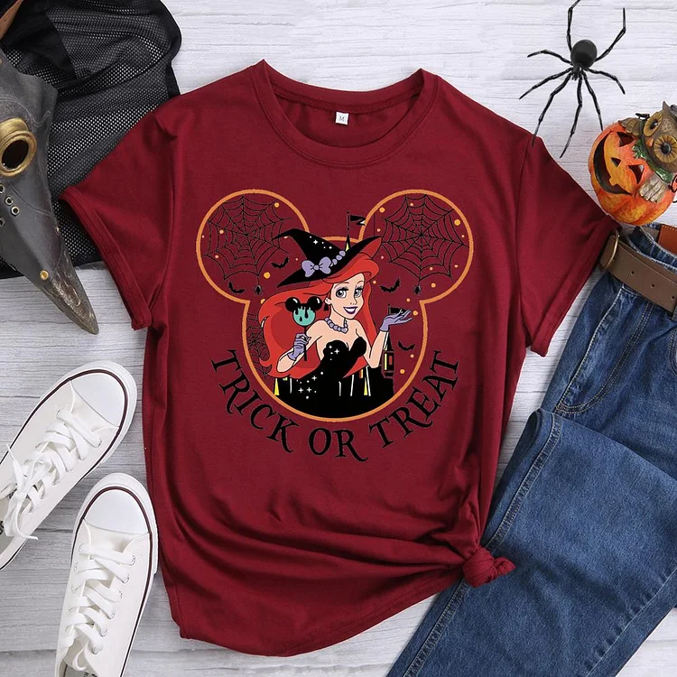 Trick or Treat Round Neck T-shirt-0018589