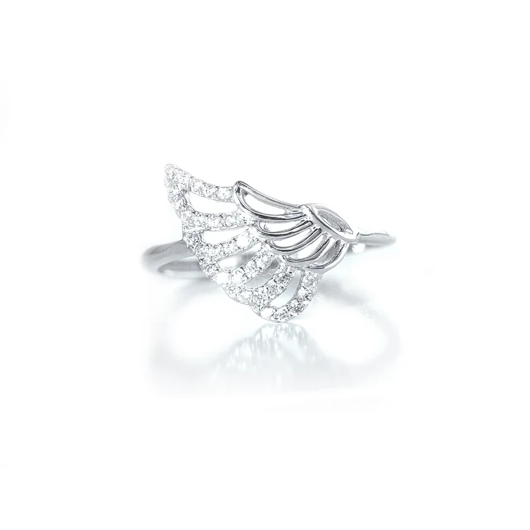 S925 A Piece of My Heart is in Heaven Wing Ring