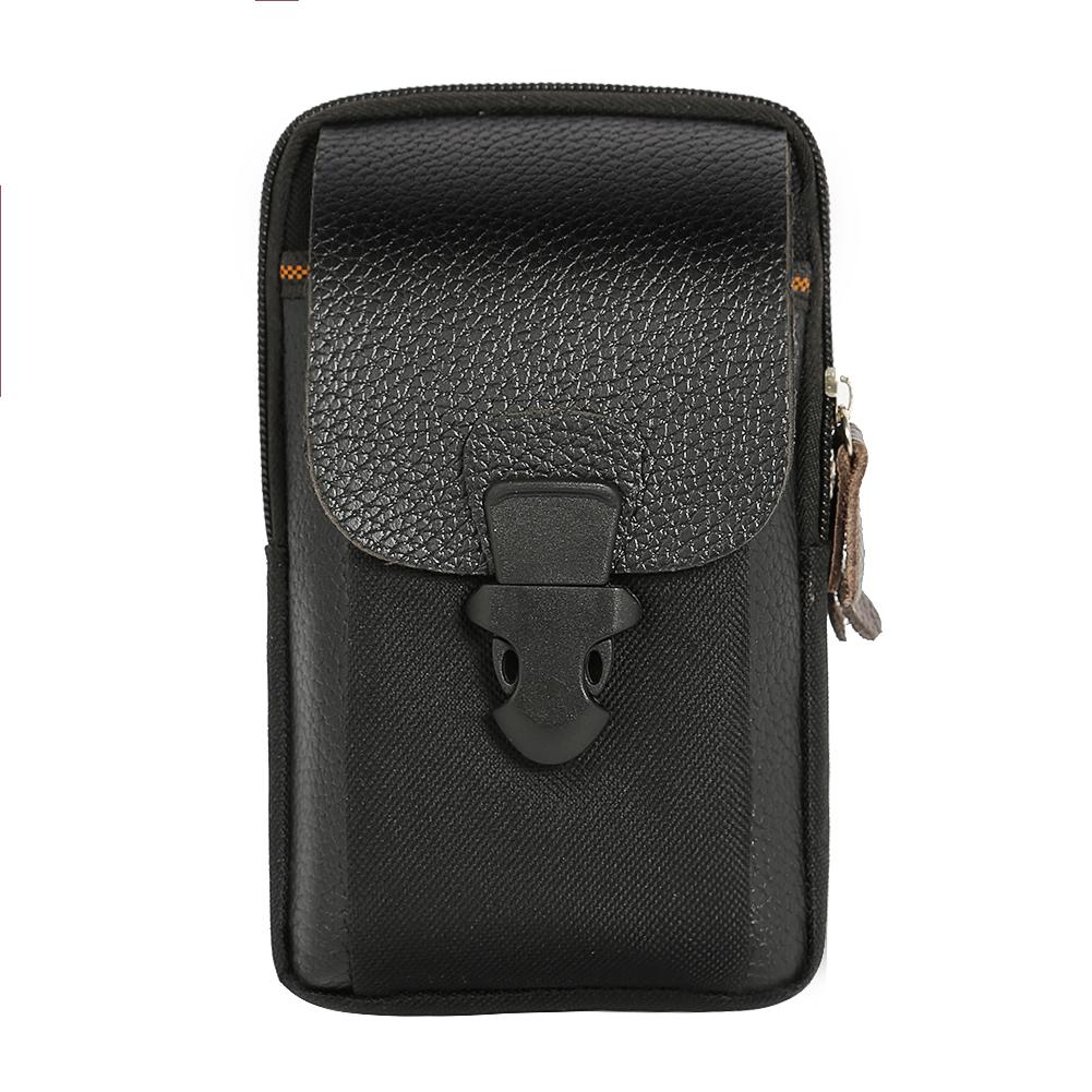 

Zipper Men Waist Bags Small Card Holder 6 inch Phone Packs Purse (Black), 501 Original