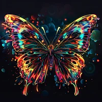 MultiColored Butterfly - Diamond Painting