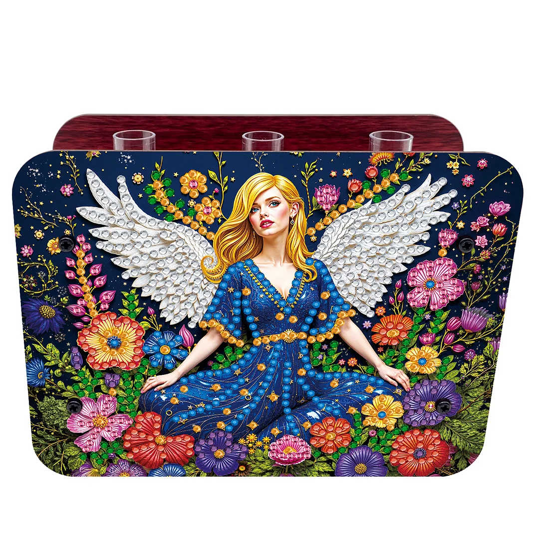 Angel Girl DIY Diamond Painting Wooden Tube Vase for Adults Gift Idea Home Decor