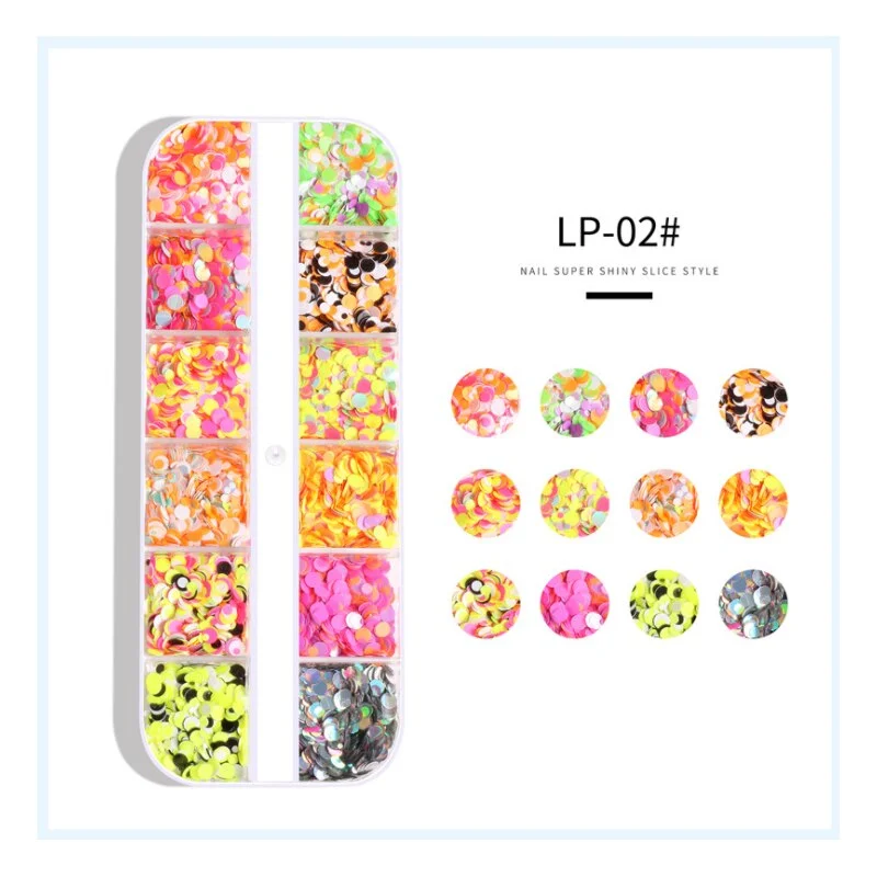 1 Box12 Grids Mixed Nail Art Deco Butterfly Patch Laser Symphony Star Butterfly Fluorescent DIY Nail Art Decoration Sequins