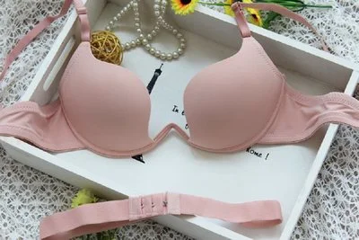 Billionm Hot Sexy Cross Halter-Neck Women 1/2 cup Deep U Bra One-Piece Seamless Solid Underwear Invisible Bra brief sets