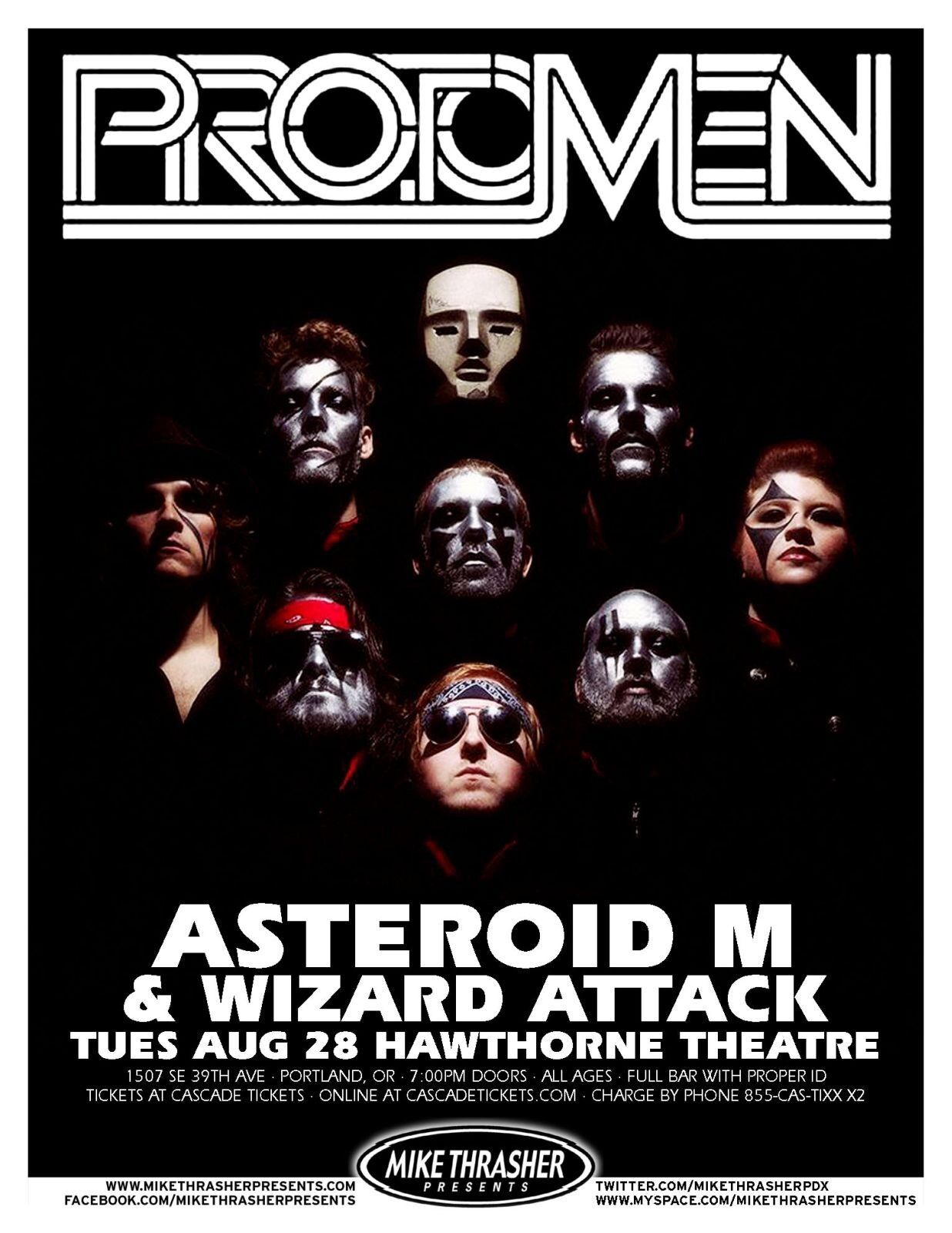 THE PROTOMEN 2012 Gig POSTER Portland Oregon Concert