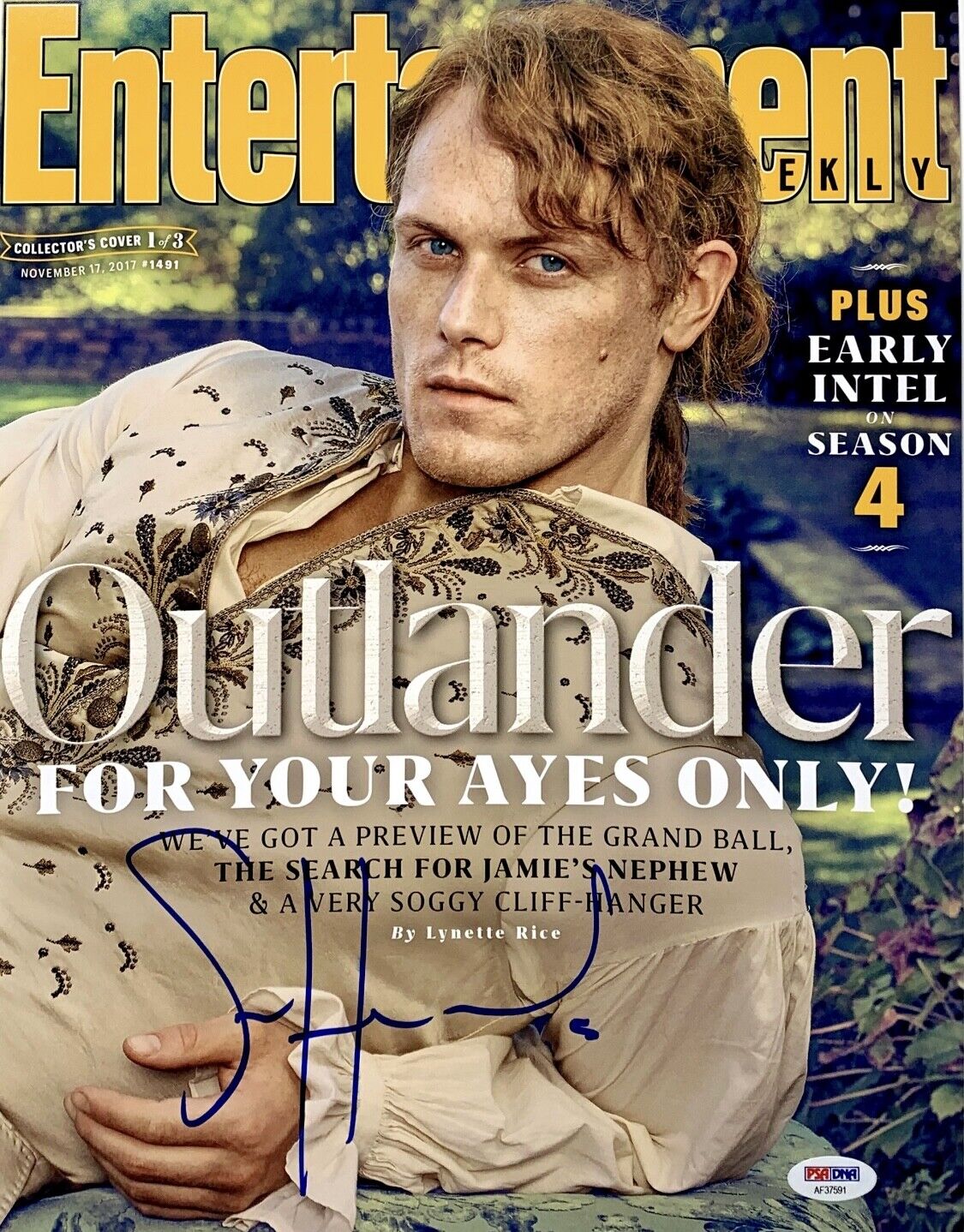 Sam Heughan Signed 11x14 Photo Poster painting *Outlander* PSA AF37591