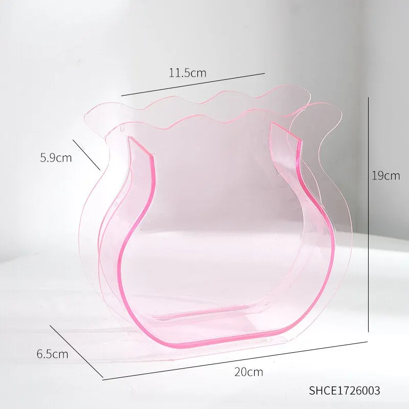 Nordic Decoration Home Acrylic Vase Table Decoration Living Room Terrarium Transparent Flower Arrangement Decorative Vases Gifts