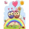 Cartoon Love Owl | Full Round Diamond Painting Kits